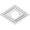 Ekena Millwork Diamond Architectural Grade PVC Ceiling Medallion, 12"W x 8"H x 3"ID x 4 1/4"C x 1"P, One-Piece CMP12X8DD-03000 - alternate 1